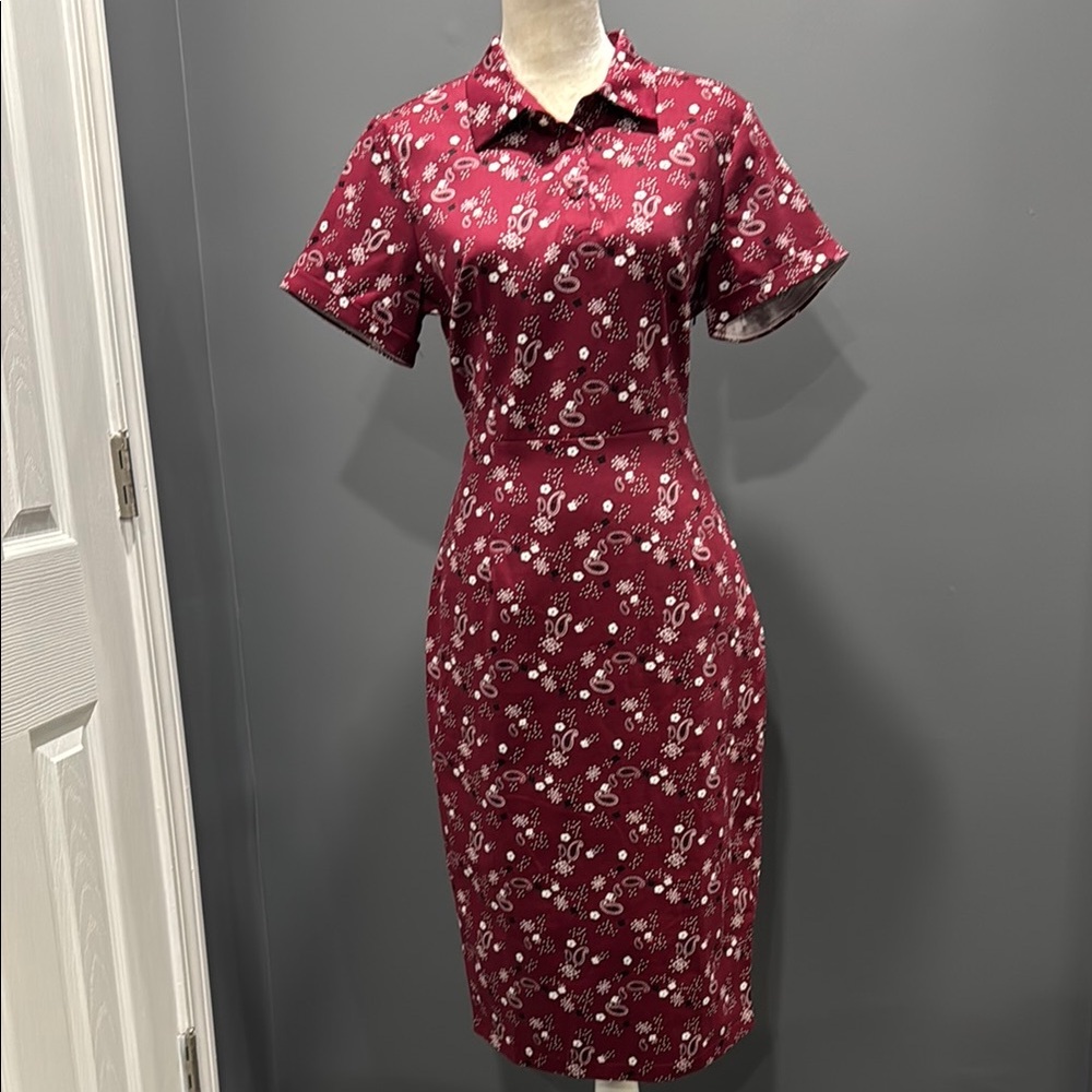 NWT Collectif Mirtilla Bandana Pencil Dress Size XL UK 16/ US 12 New Rockabilly